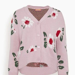 Kitri Sweaters Anais Cotton Cardigan in Pink Large Floral sz. L